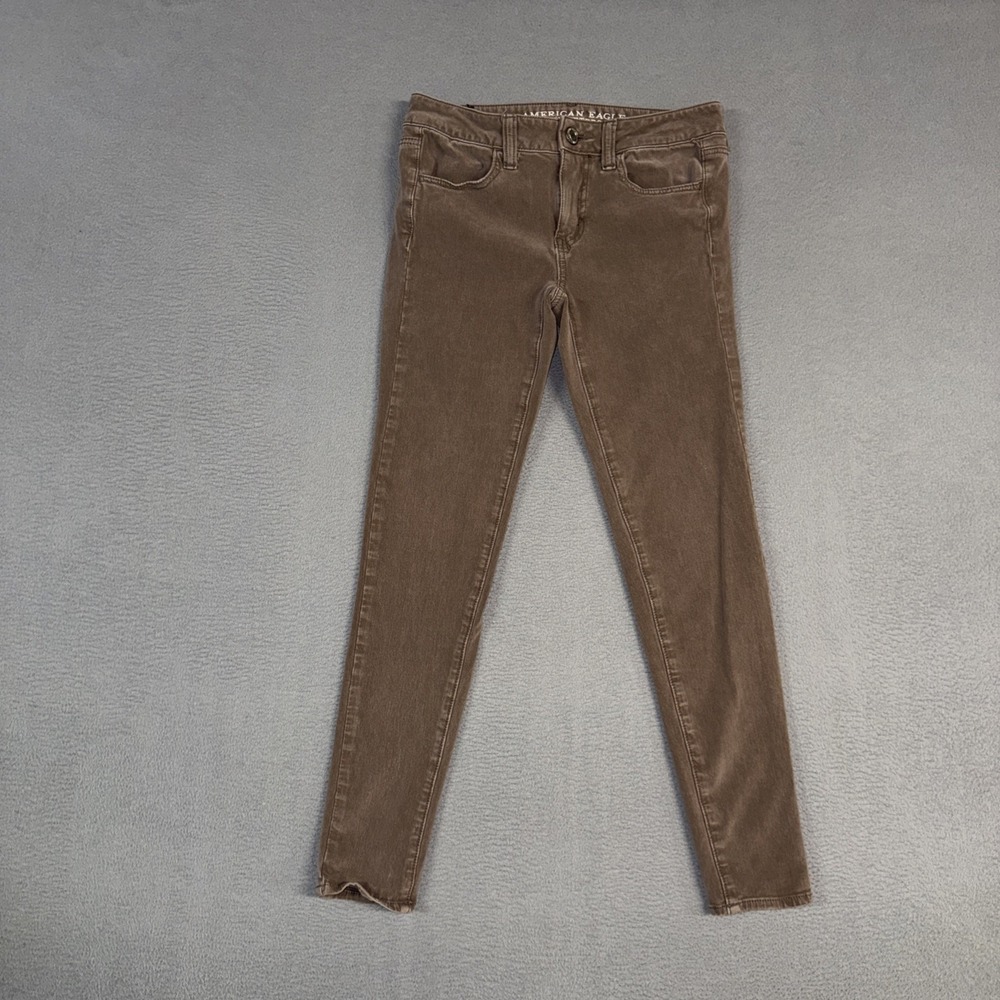 American Eagle Jeans Womens 4 Brown Jegging Ankle Super Stretch Cotton Blend